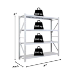 200x200x60cm رفوف تخزين متوسطة التحمل ابيض