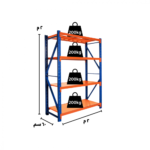 رفوف تخزين خفيفة إلى متوسطة التحمل 200x200x60cm