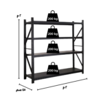 200x200x45cm رفوف تخزين حديد اسود