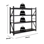 رفوف تخزين مستودعات اسود 200x120x45cm