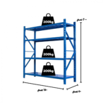 رفوف تخزين خفيفة إلى متوسطة التحمل 200x150x50cm