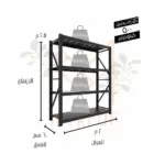 رفوف تخزين متوسطة إلى ثقيلة التحمل 250x200x60cm أسود