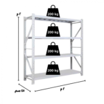 200x200x45cm رفوف تخزين خفيفة التحمل ابيض