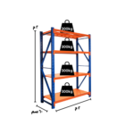 رفوف تخزين متوسطة التحمل 200x200x60cm