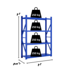 200x200x60cm رفوف تخزين حديد ازرق
